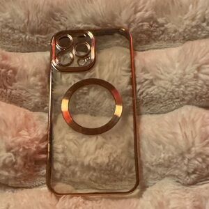 Transparent Gold Phone Case iPhone 15 Pro Max